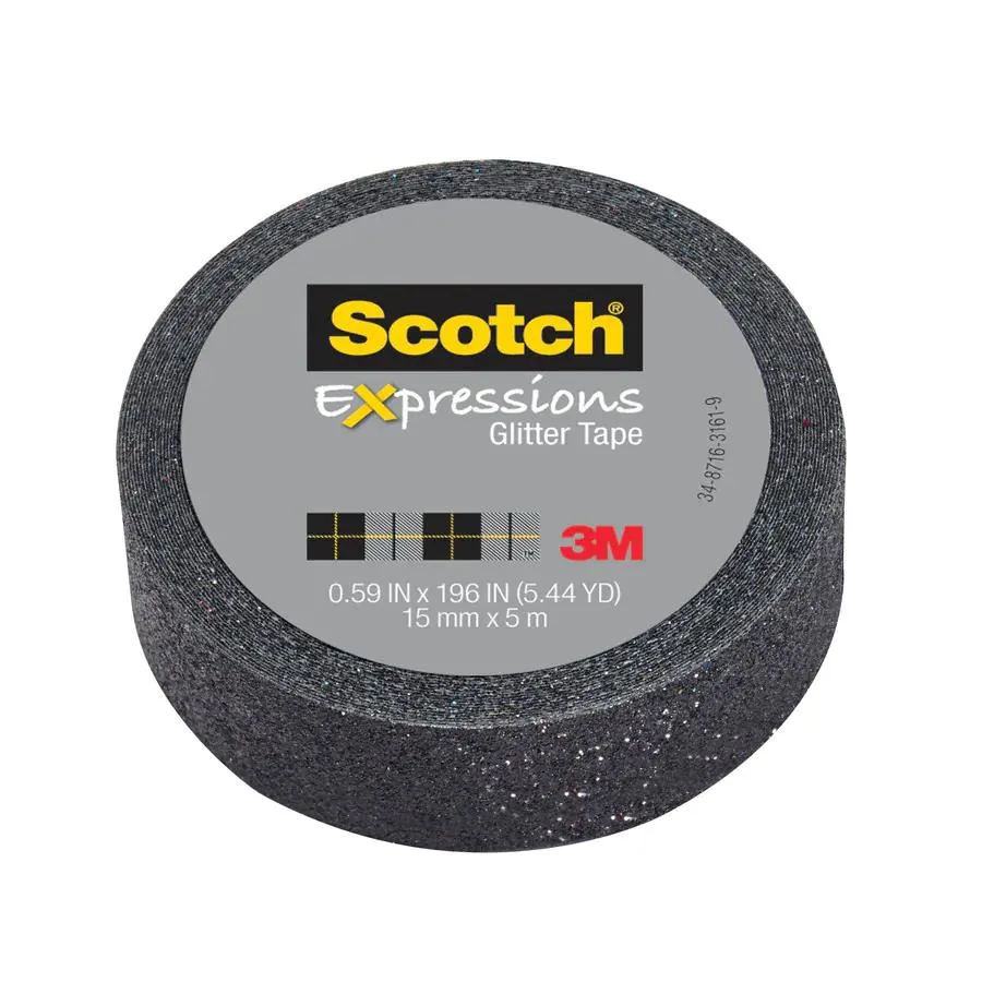 Scotch Scotch Expressions Glitter Tape .59 in x 196 in Black — product photo