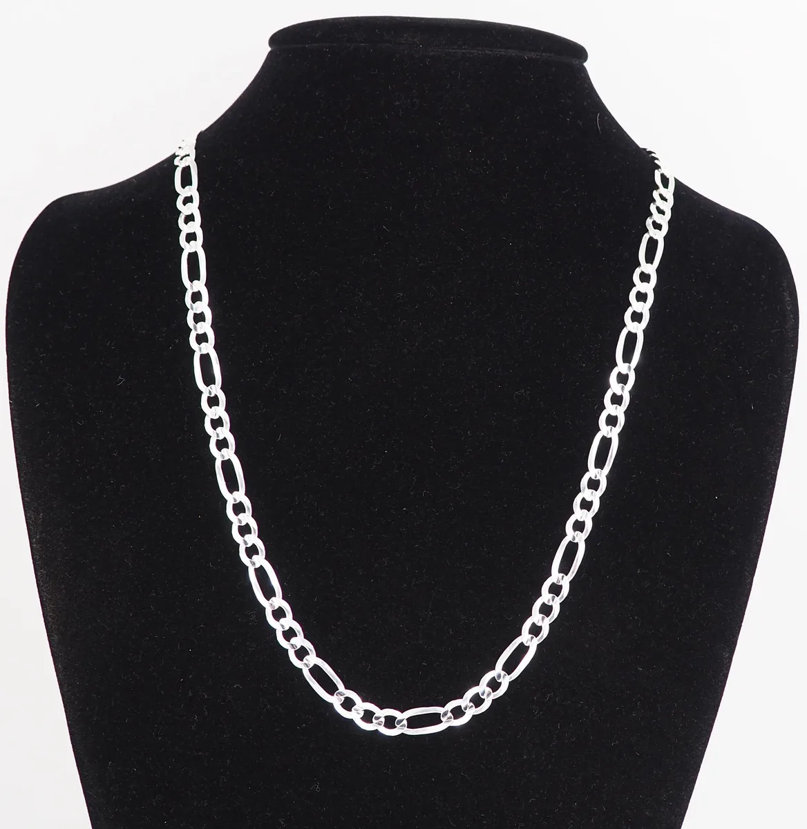 MST MST Figaro Chain Necklace 925 Silver 6.8mm 24in 31g FIG160-24 — product photo
