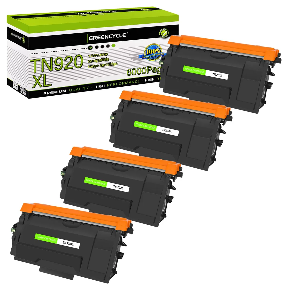 GREENCYCLE GREENCYCLE TN920XL 4-pack compatible black toner cartridge 6000 pages — product photo