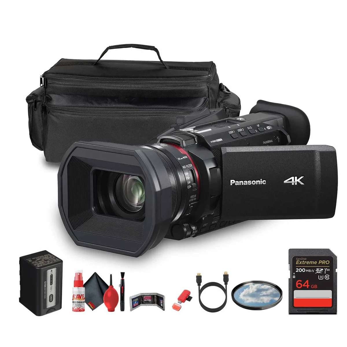 Panasonic Panasonic HC-X1200 UHD 4K Professional Camcorder 24x Zoom + Case Bundle — product photo