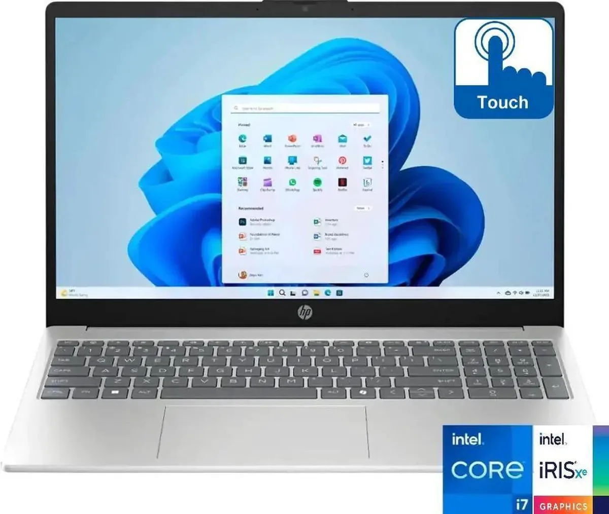 HP HP 15-fd0127 laptop Core i7-1355U 16GB 512GB SSD 15.6" touchscreen Silver — product photo