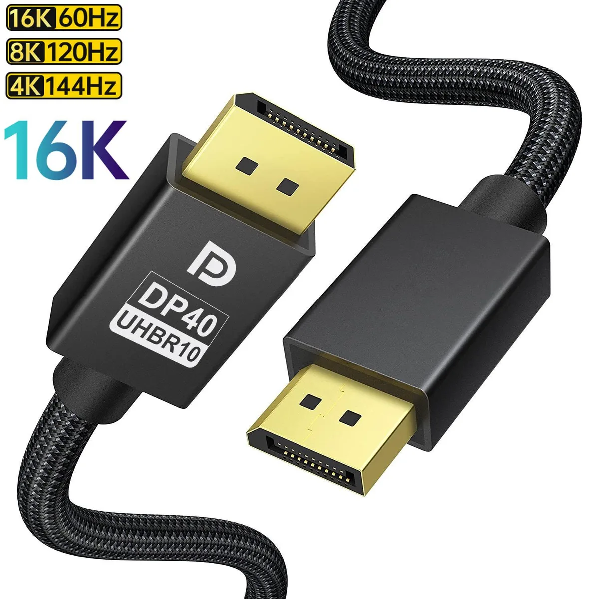 LUOM LUOM LJ-DP16K DisplayPort 2.1 Cable 3.3 ft 40Gbps 8K@60Hz G-Sync HDCP 2.2 HDR10 — product photo