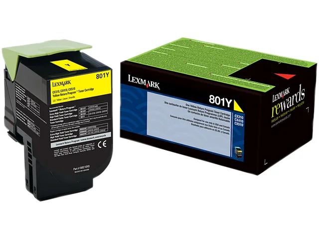 Lexmark Lexmark 80C10Y0 Yellow Toner Cartridge 1000 Pages — product photo