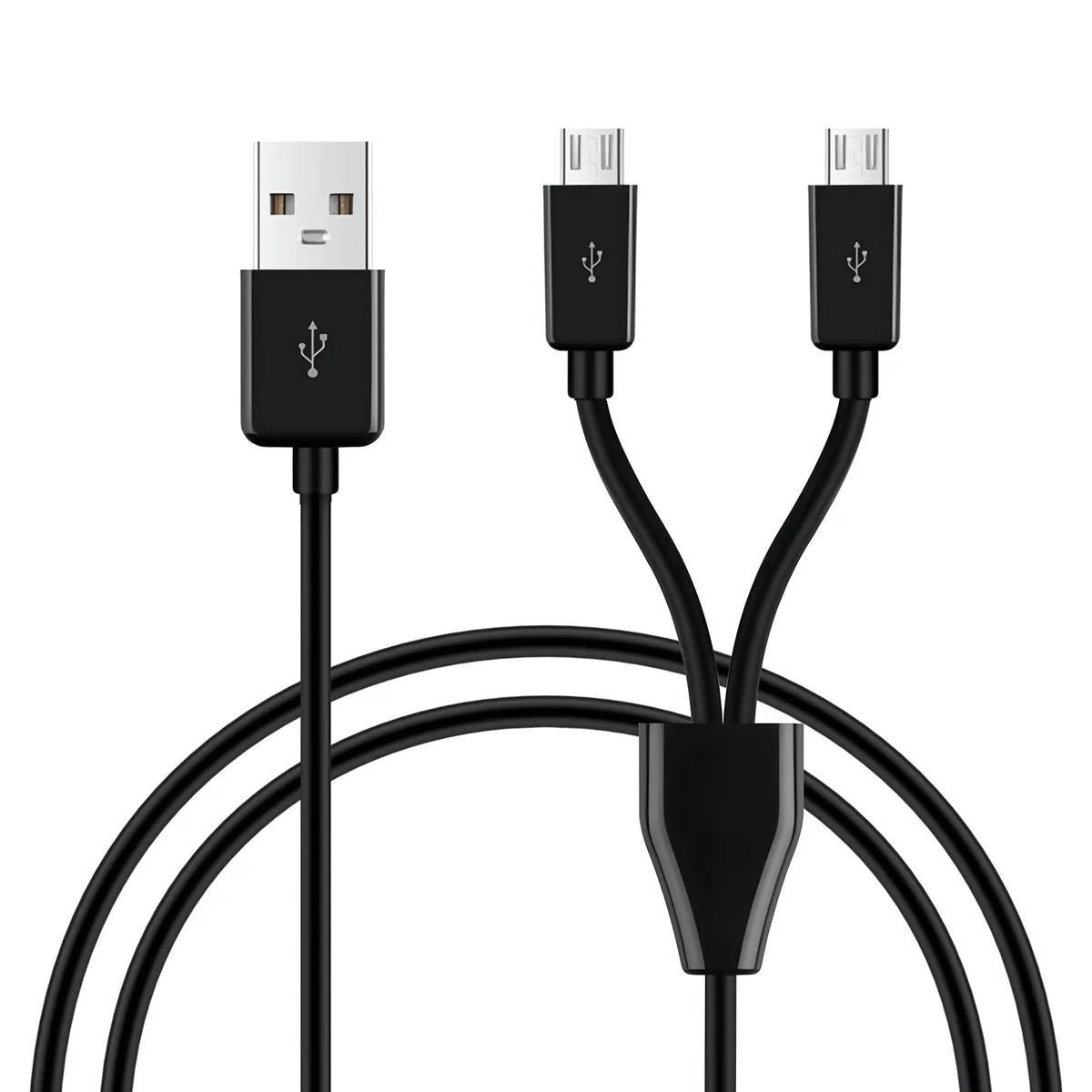 BUCIER BUCIER USB 2.0 A Male to Dual Micro USB Male Splitter Cable 1 m Black — product photo