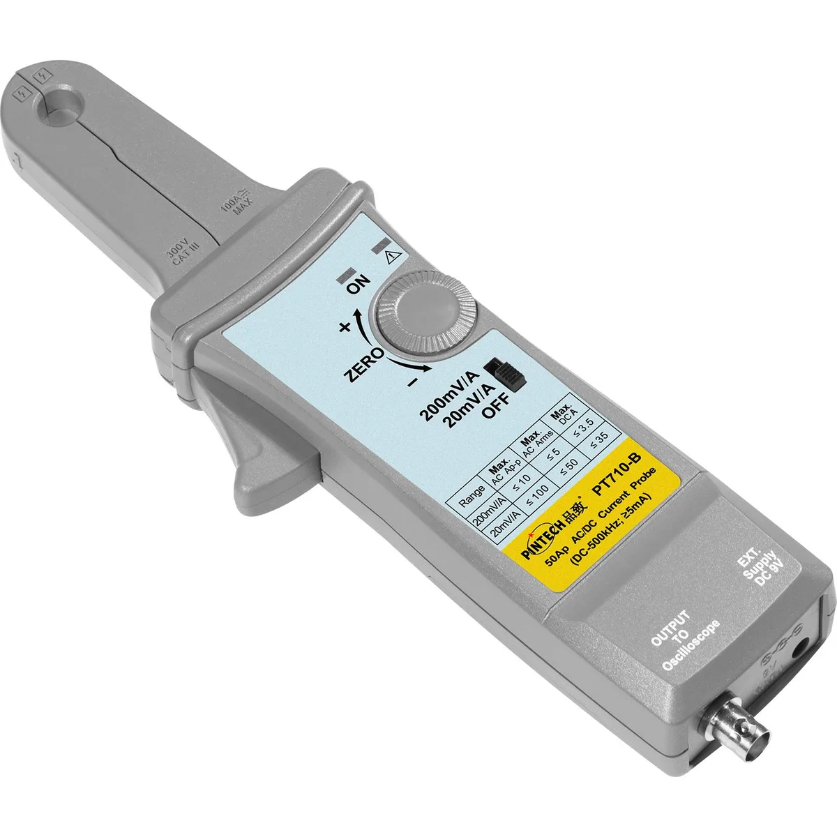 Pintech Pintech PT710-B AC/DC current probe 100Ap-p 500kHz BNC measurement tool — product photo
