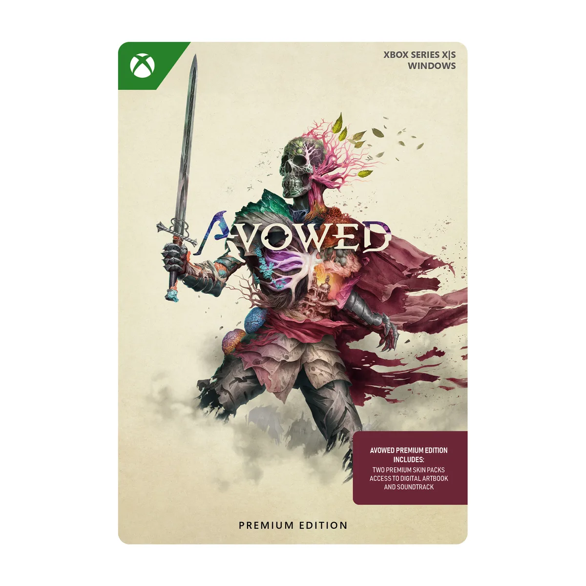 Digital code card for Avowed Premium Edition on Xbox and Windows