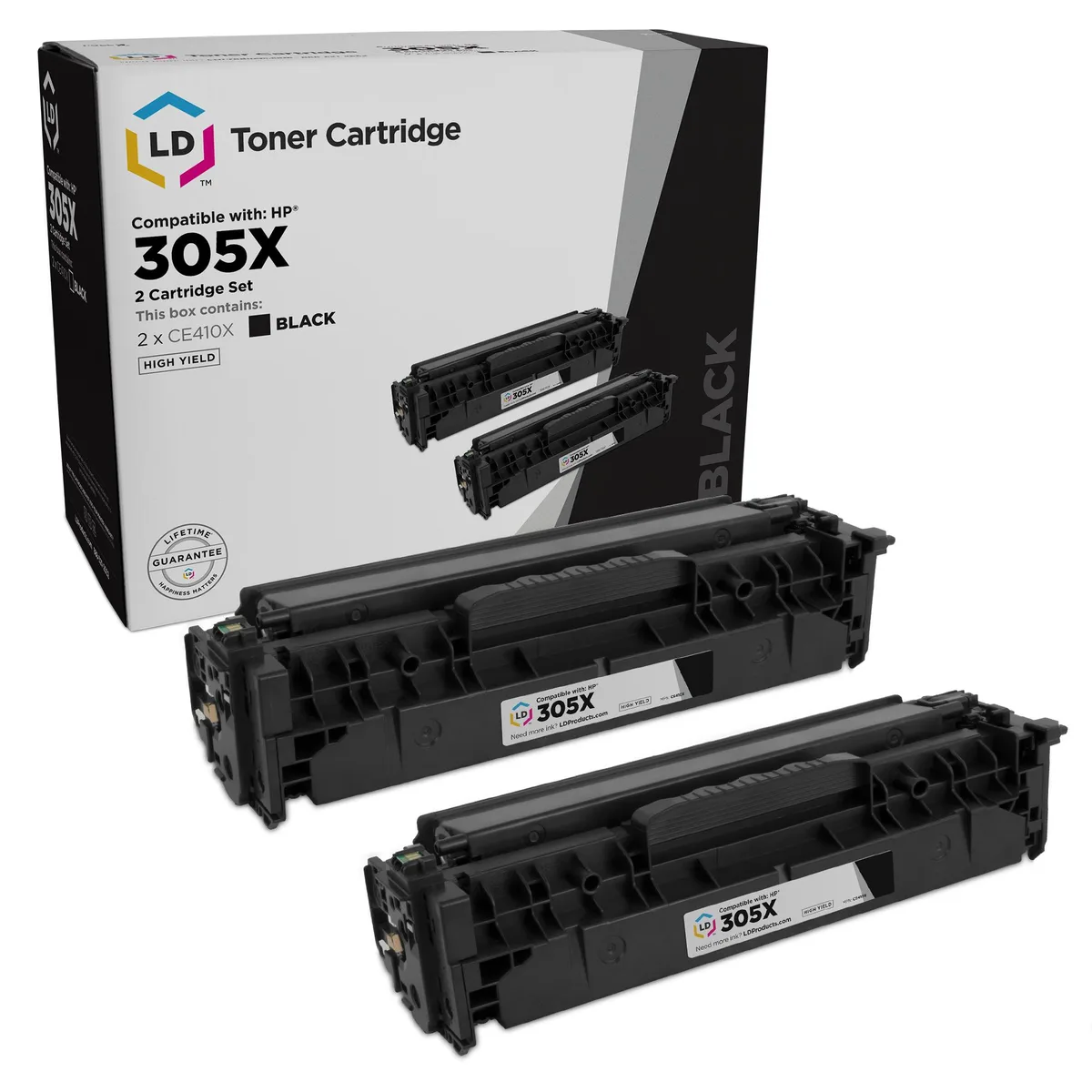 LD Products LD Products 304A CC530A Black Toner Cartridge 2-Pack — product photo