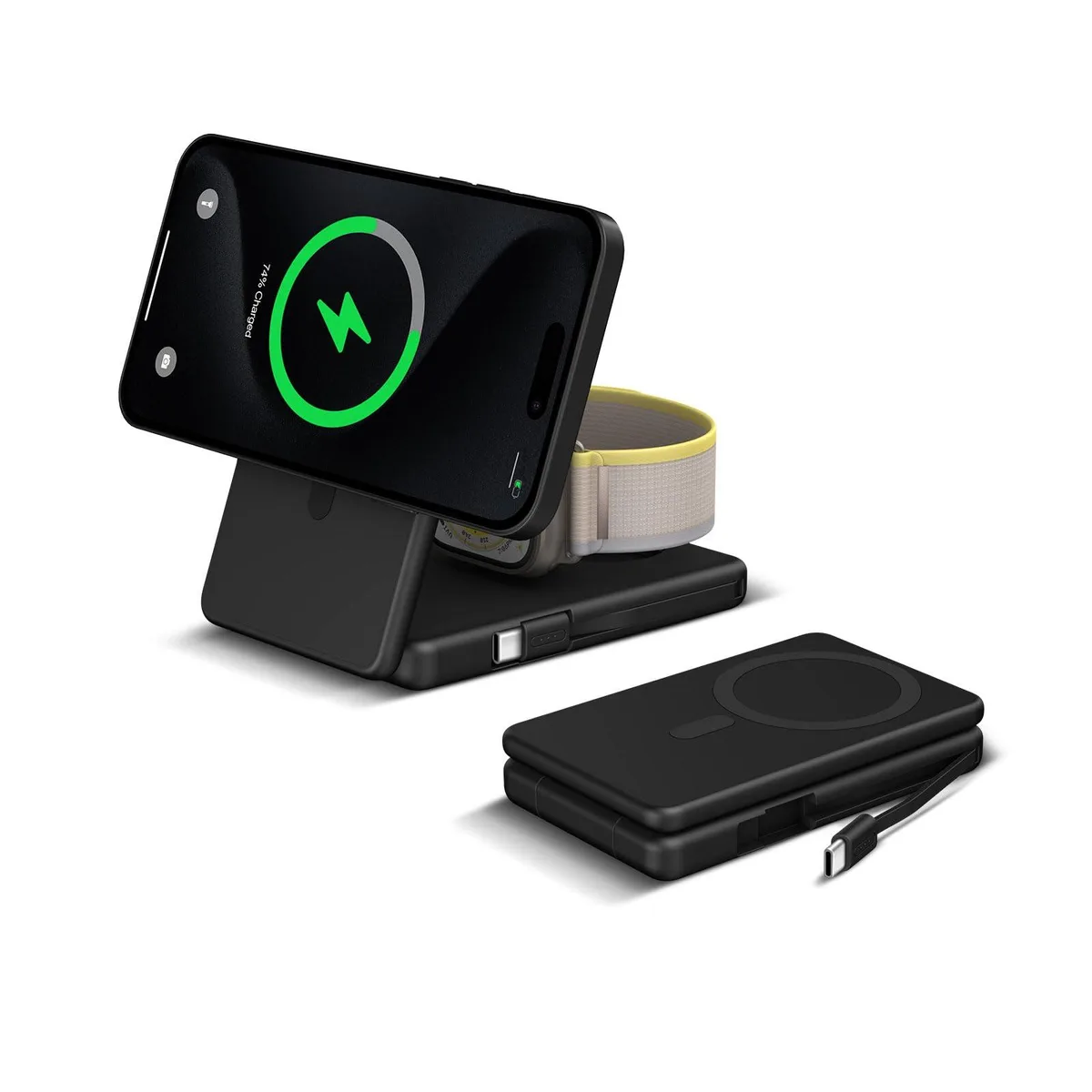  Apple W19 3-in-1 Foldable Wireless Charger Black — product photo