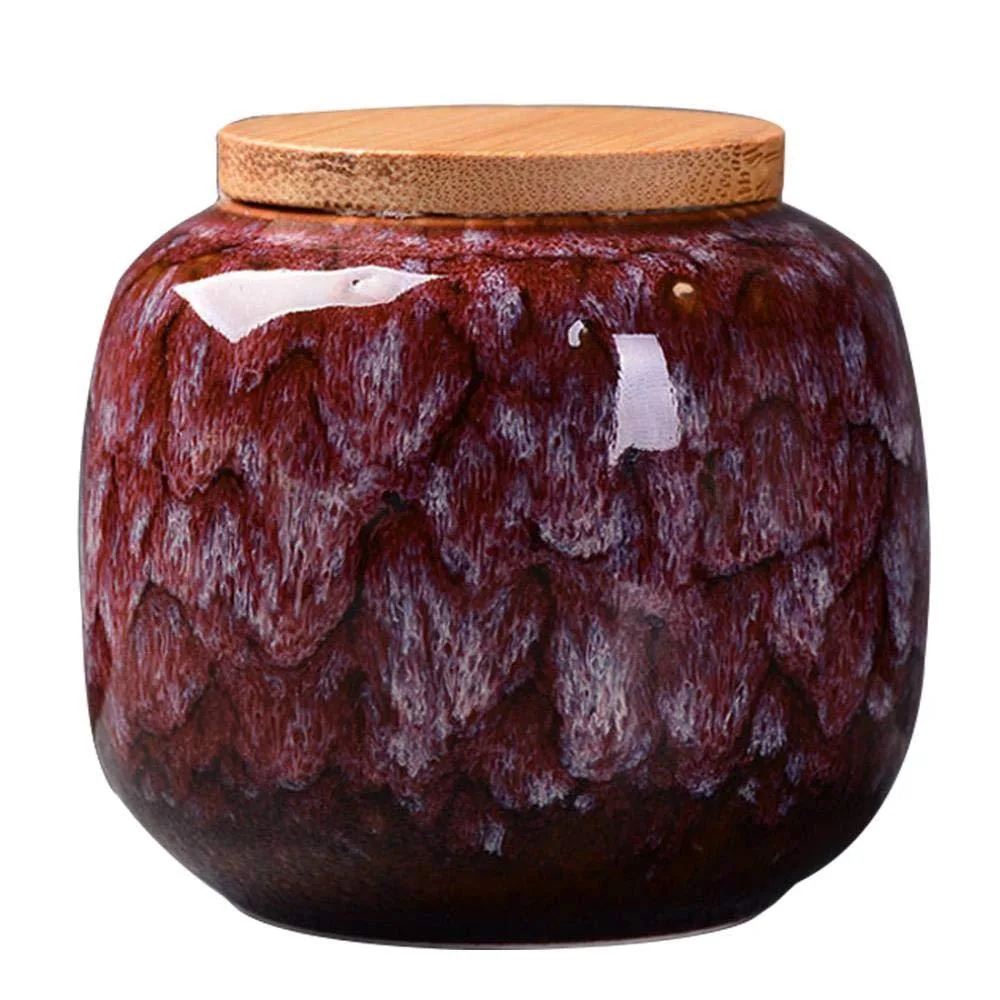  Gets Vintage Ceramic Canister with Bamboo Lid Rogue red 66g — product photo