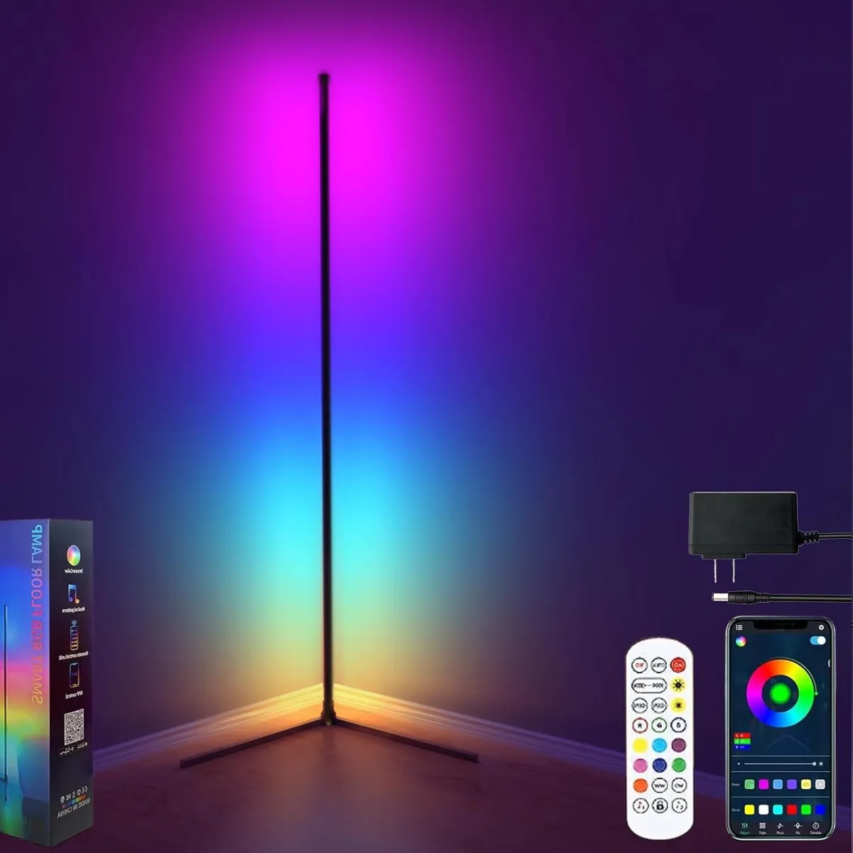 iworkmart iworkmart Corner Floor Lamp 59" 120 LED 213 Modes 16M Colors — product photo