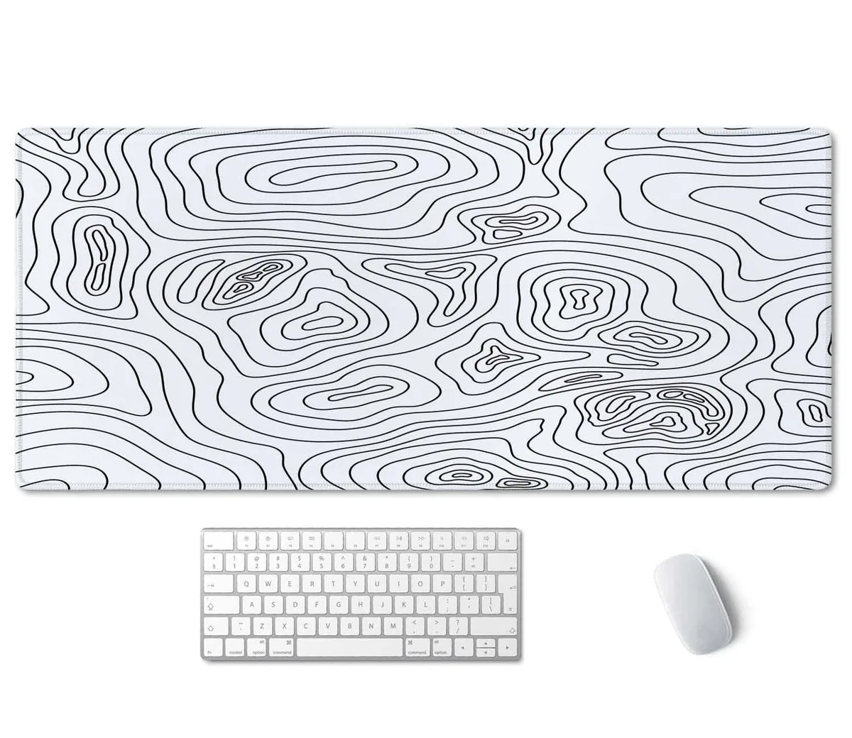  SSOIU ZLKIONQ-SS9397 White Topographic Desk Mat 35.5x15.7 in — product photo