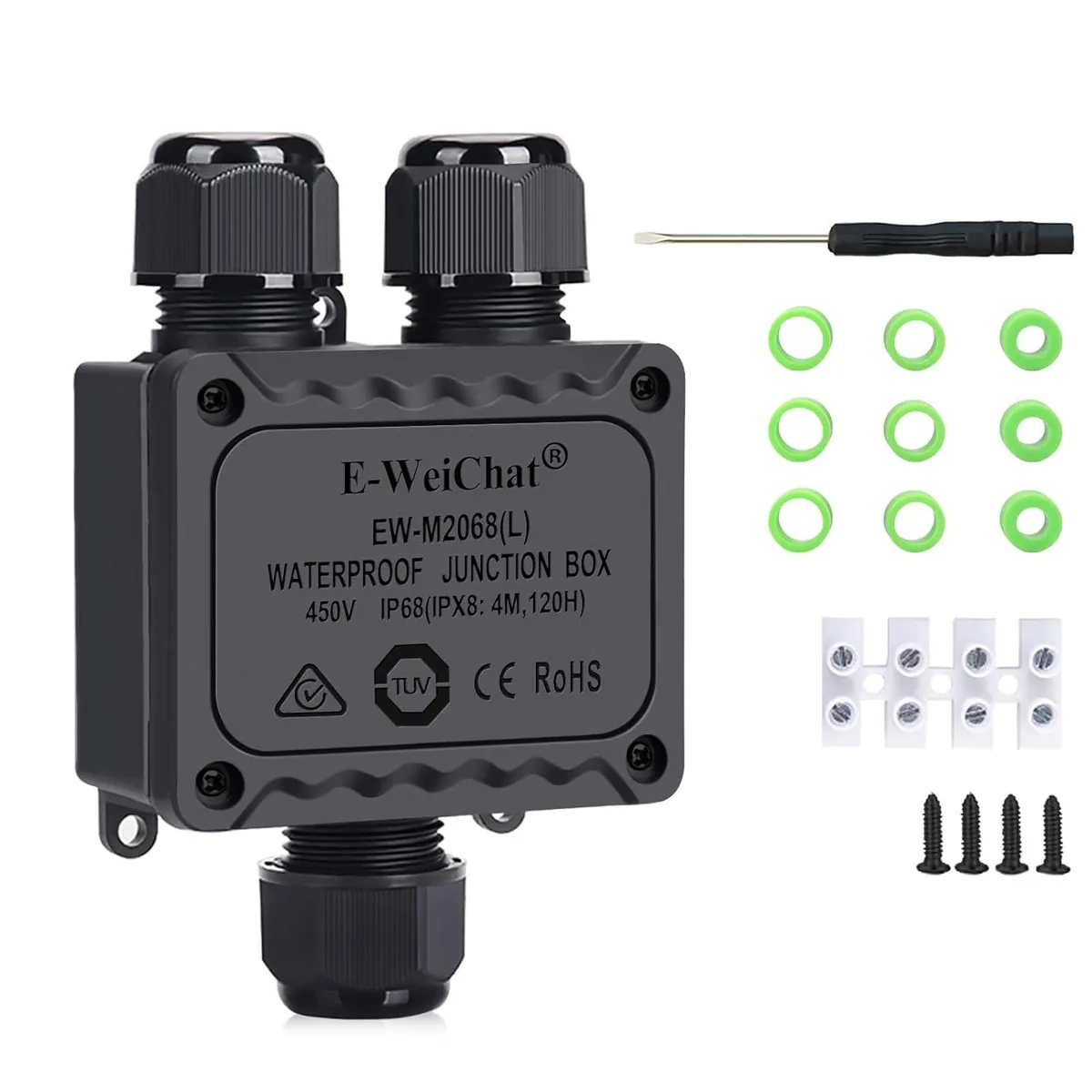 BONAEVER BONAEVER Junction Box Outdoor Waterproof 3 Way 5-14mm — product photo