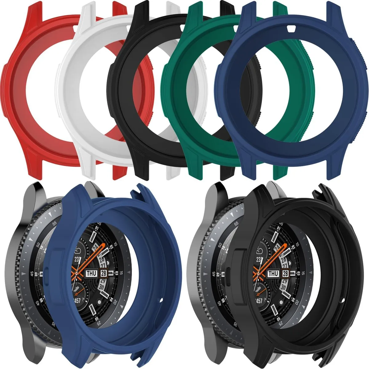 ETEIZU ETEIZU Silicone Protective Case for Galaxy Watch 46mm Gear S3 Frontier 5 Pack Multicolor — product photo