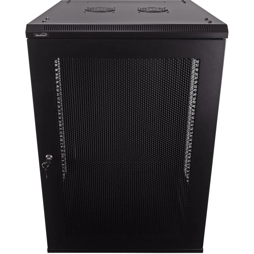 NavePoint NavePoint 18U Wallmount Perforated Server Rack 600mm Depth with Fans — product photo