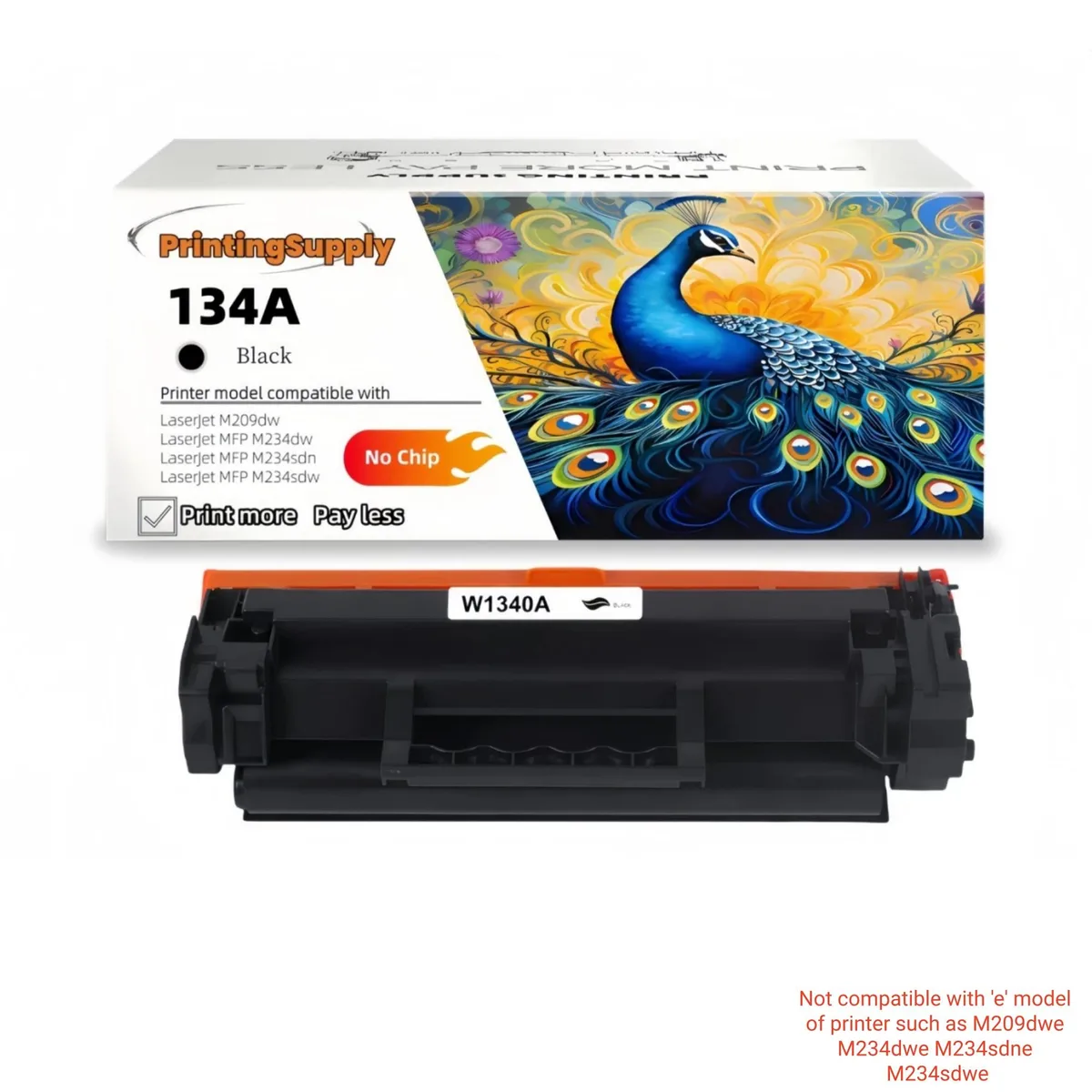 Aster Graphics Inc Aster Graphics Inc 134A W1340A Compatible Toner Cartridge Black 1100 Pages No Chip — product photo