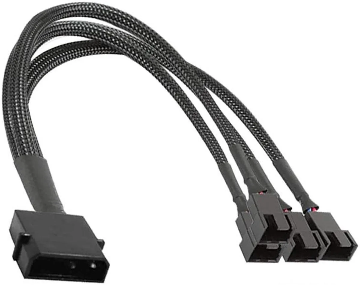 Vszerda Vszerda Molex LP4 to 4× TX3/TX4 PWM fan splitter 10 inch black — product photo