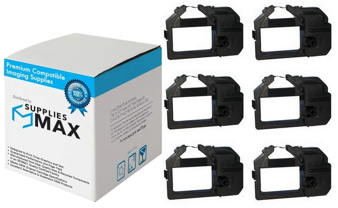 SuppliesMax SuppliesMax Brother MINI80B Black Printer Ribbon 6 Pack — product photo
