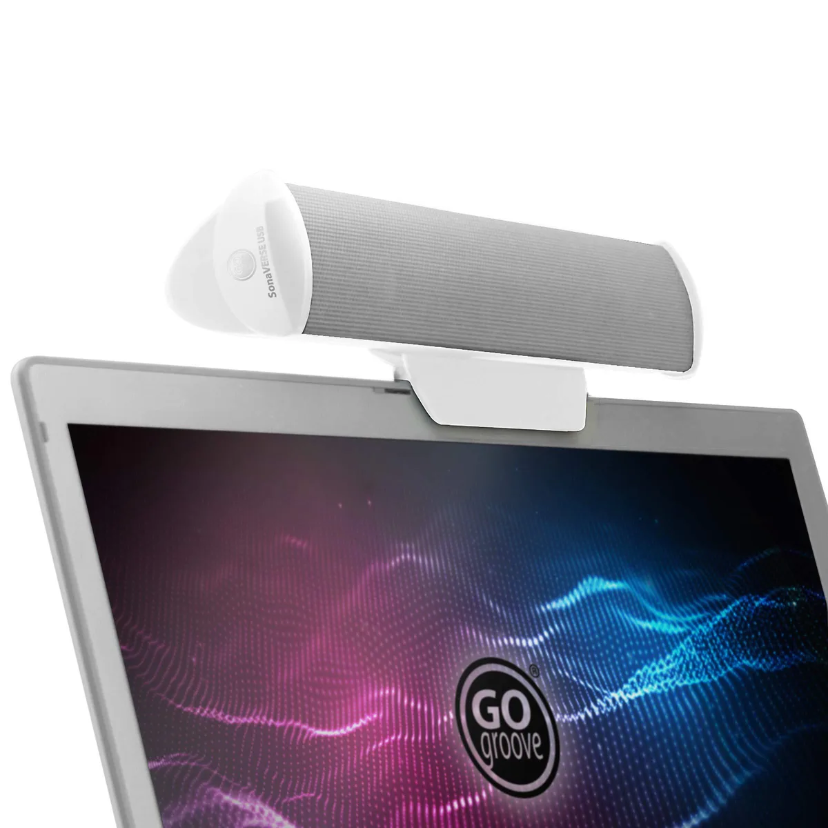 GOgroove SonaVERSE USB 2.0 Mini Sound Bar White GGSVUSB100WTEW — product photo