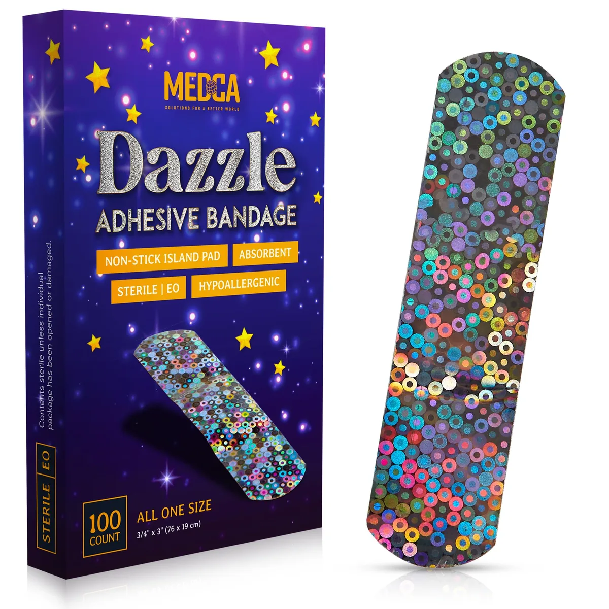 MEDca MEDca Glitter Bandages for Kids 100 Count Latex-Free First Aid — product photo