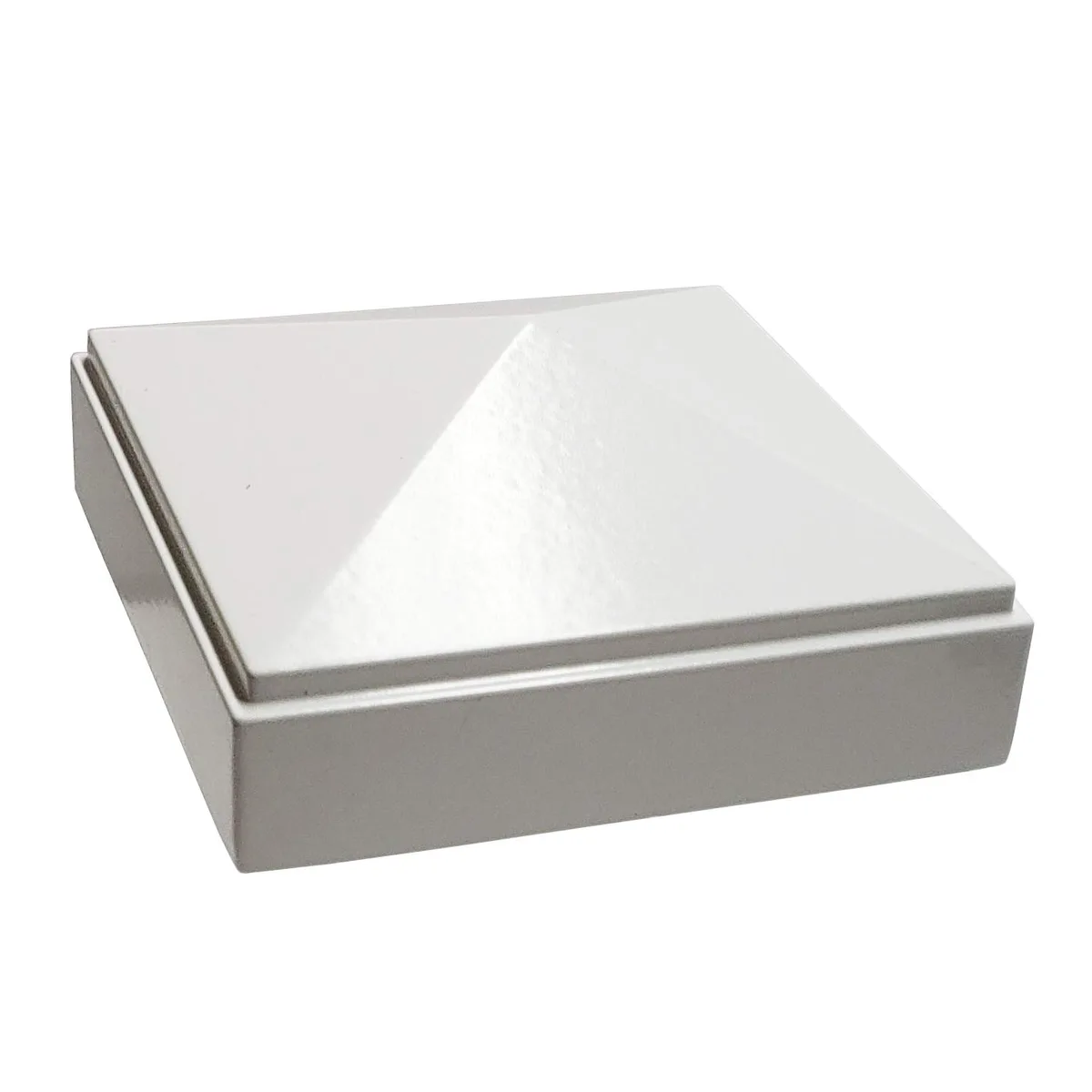 Decorex Hardware Decorex Hardware 3" x 3" Aluminium Pyramid Post Cap White Pressure Fit 30 — product photo