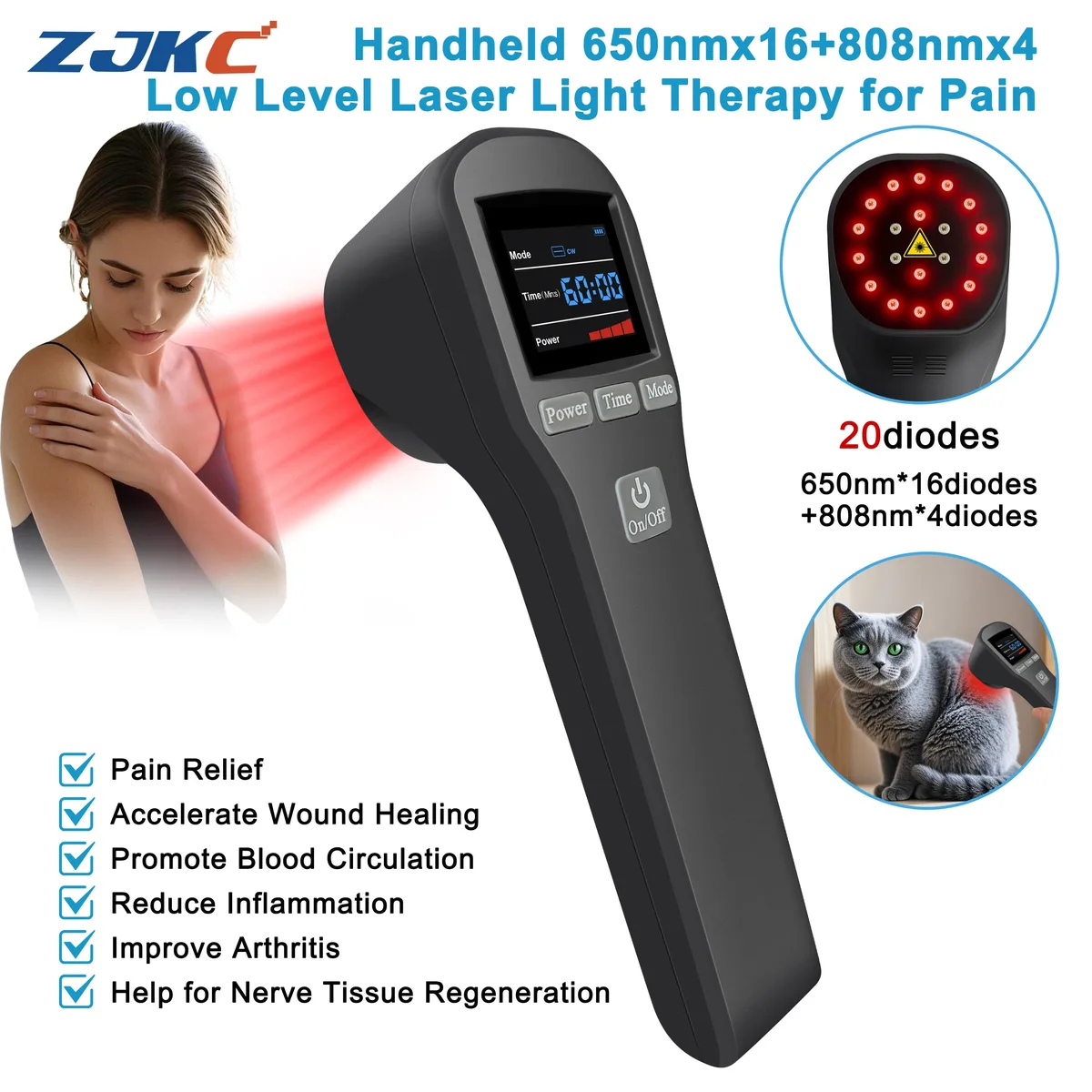 ZJKC ZJKC HHL01-Black 880mW 650nm 808nm Home Health Care — product photo
