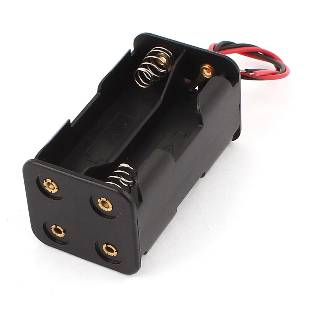 Unique-Bargains Unique-Bargains Black Plastic Wired Double Layers 4 x 1.5V AA Battery Case Holder — product photo