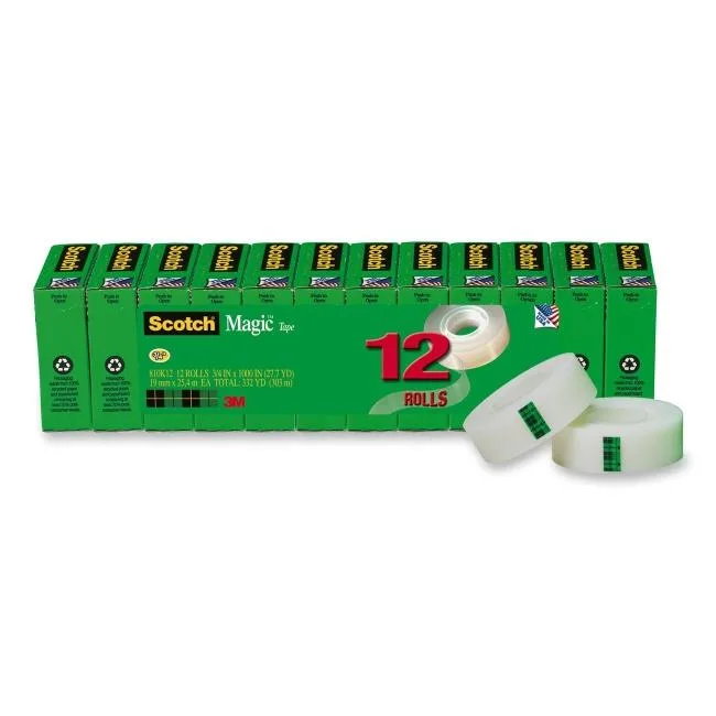 3M 3M 810K12 Scotch Magic Tape .75" x 83.33 ft 12 Pack — product photo