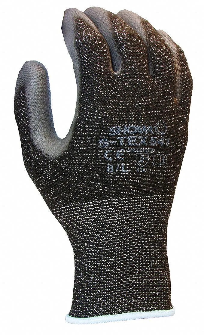 Showa cut-resistant dipped gloves size 8 grey palm knit wrist