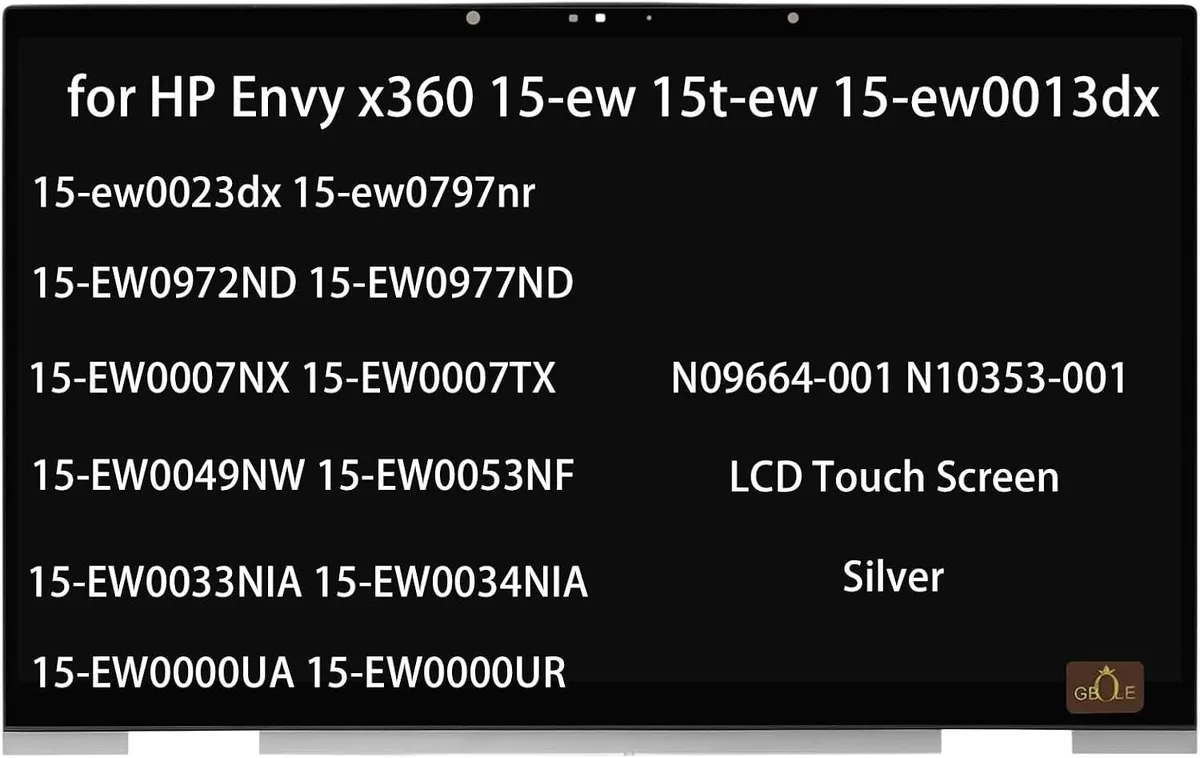 NUOLAISUN NUOLAISUN Replacement LCD Touch Screen for HP Envy x360 15-ew N09664-001 Silver — product photo