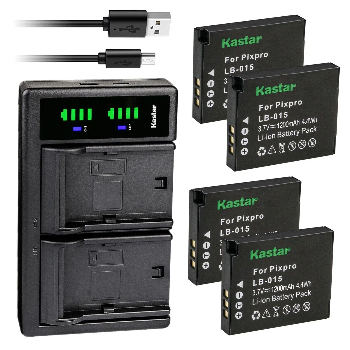 Kastar Kastar LB-015 4-Pack Battery and LTD2 USB Charger — product photo