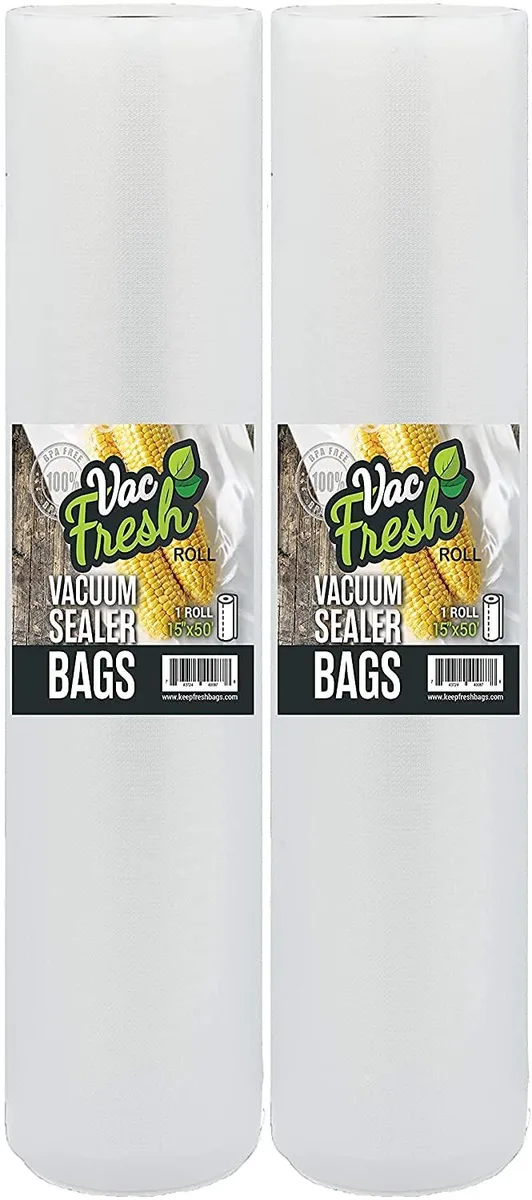 Vac-Fresh Roll VF15502 Vacuum Sealer Rolls 15" x 50' 3.5 mil 2 Rolls — product photo