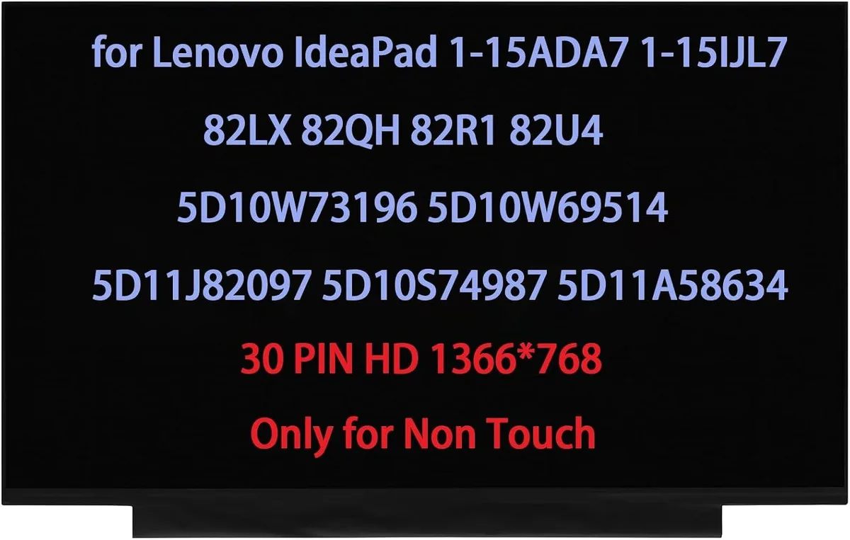 NUOLAISUN NUOLAISUN 15.6" laptop screen 1366x768 30PIN non-touch 5D10W73196 — product photo