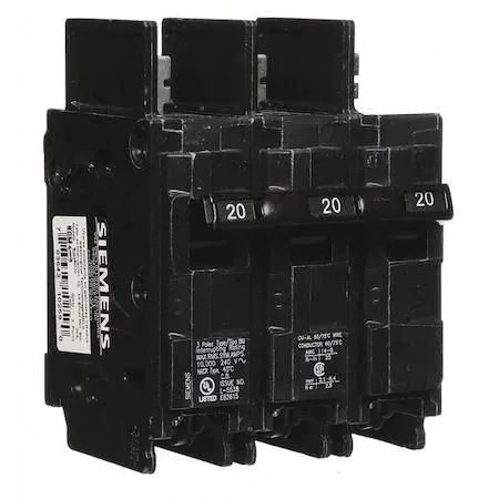 SIEMENS SIEMENS BQ3B020 Miniature Circuit Breaker 20A 3 Pole 240V AC — product photo