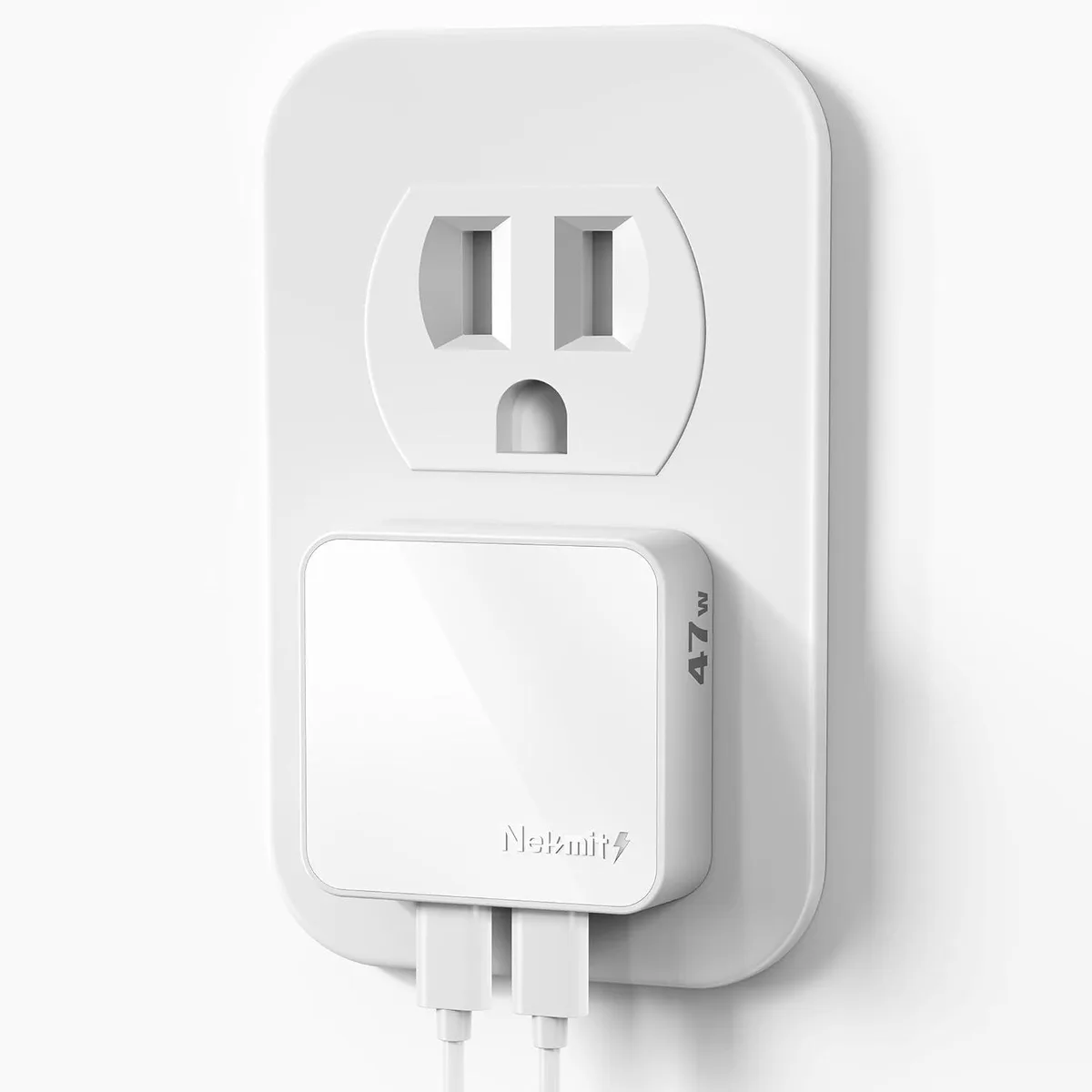 ONITOON ONITOON Flat USB-C Wall Charger 47W Dual Port White — product photo