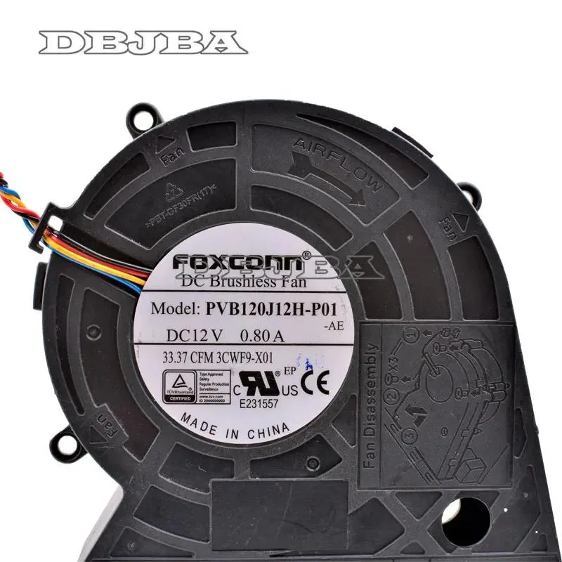 DBTLAP DBTLAP Fan for PVB120J12H-P01 12cm DC 12V .80A Turbine Blower Projector Cooling Fan — product photo