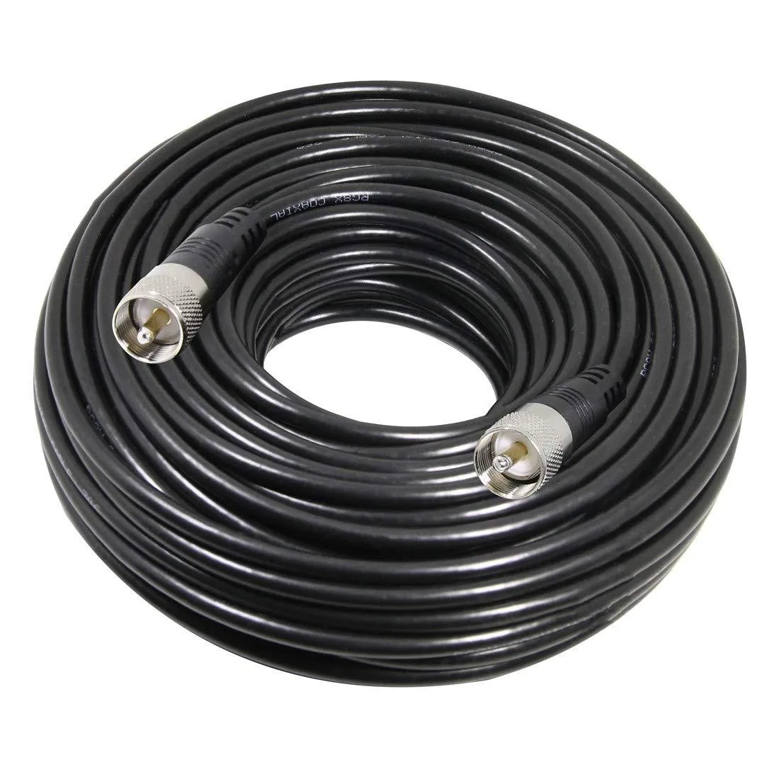 BFKK BFKK RG8X Coaxial RF Cable 100 ft UHF PL259 Male to Male 50 Ohm — product photo