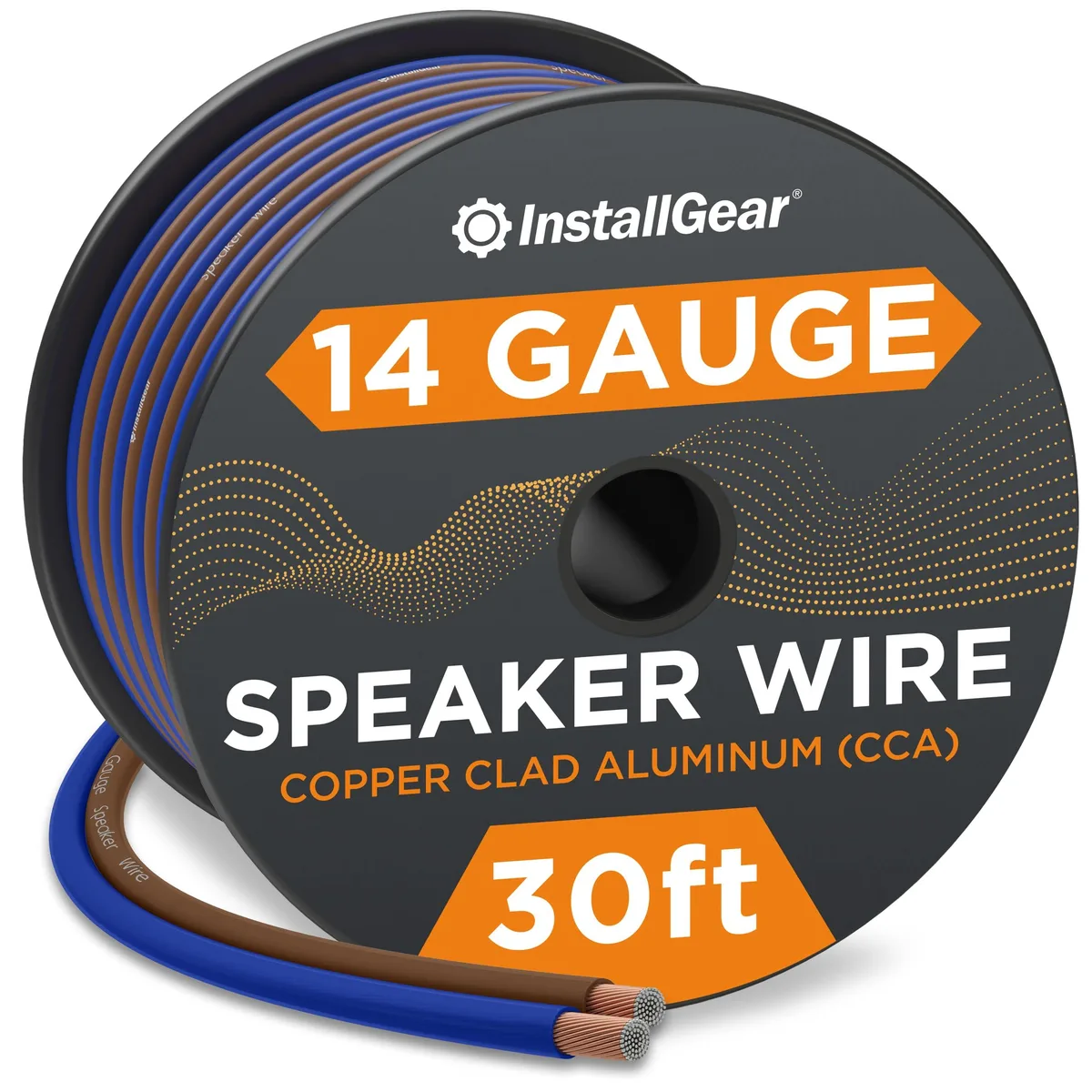  RCA IG1430 14 AWG Speaker Wire 30 ft Frosted Blue/Black CCA — product photo