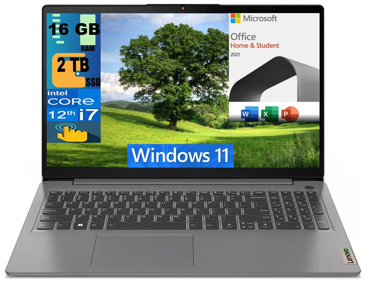 Lenovo Lenovo IdeaPad 3 15 laptop i7-1255U 16GB 2TB 15.6 FHD touchscreen — product photo
