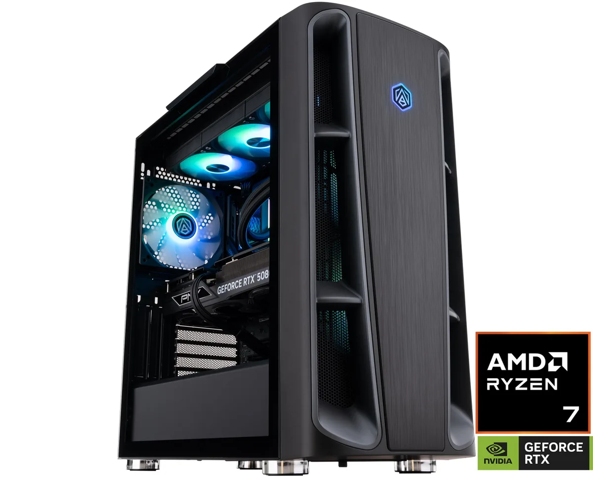 ABS ABS KIIR9800X3D50802 gaming PC Ryzen 7 9800X3D RTX 5080 16GB 32GB DDR5 2TB — product photo