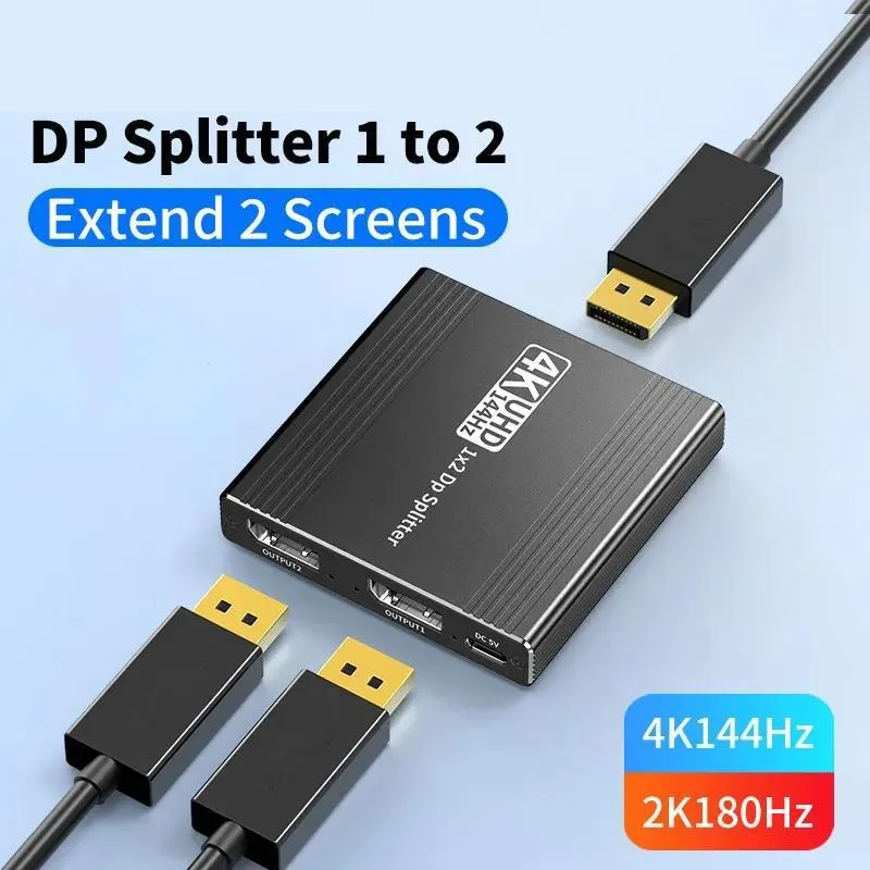 ESTONE ESTONE OZFD DisplayPort Splitter 1×DP to 2×DP 4K 144Hz MST — product photo