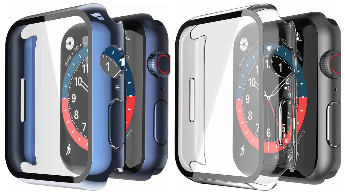 Corn Electronics Corn Electronics 2 Pack Bezel Case &amp; Screen Protector 45mm Blue Transparent — product photo