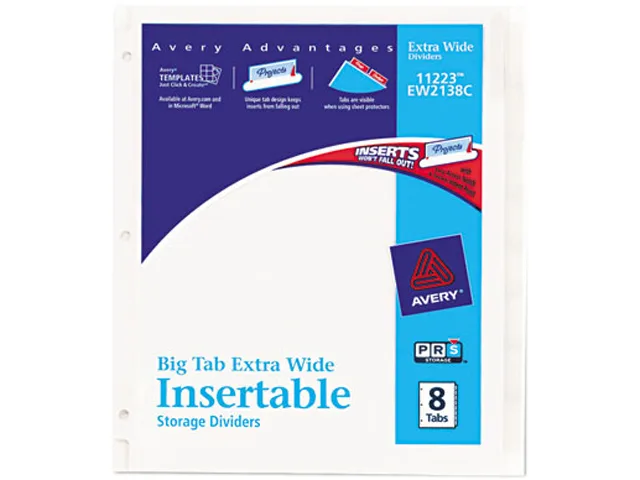 Avery Avery 11223 8-Tab Extrawide Dividers card filing — product photo
