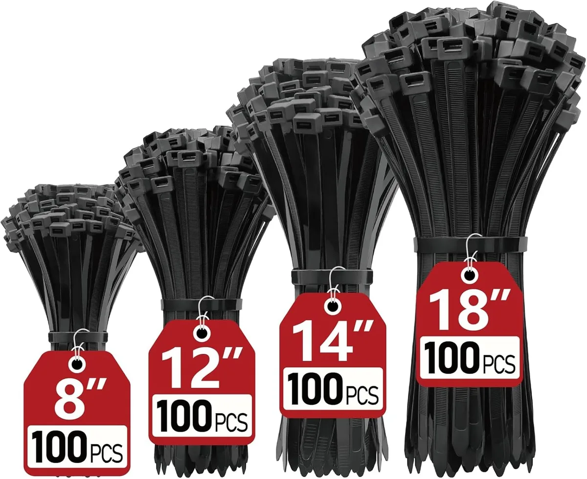 STARWELL STARWELL Cable Tie Assortment 8 12 14 18 inch 400 Pack 120 lb — product photo