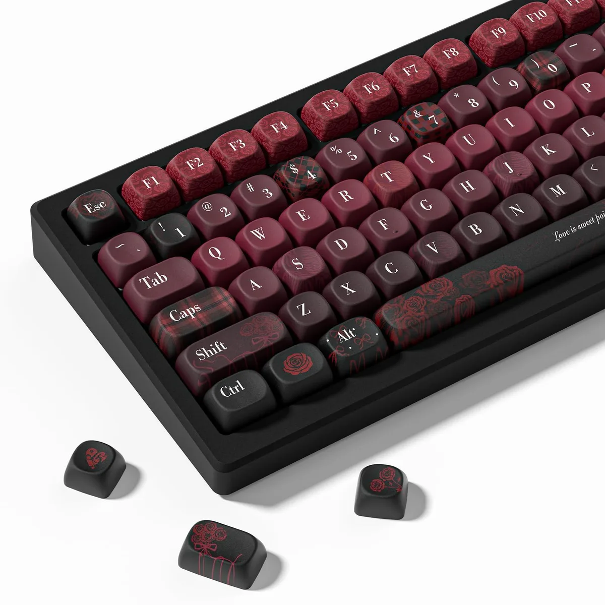 Womier Womier Vintage Red Rose Keycap Set 131 Keys MOA Profile PBT keyboard accessory — product photo