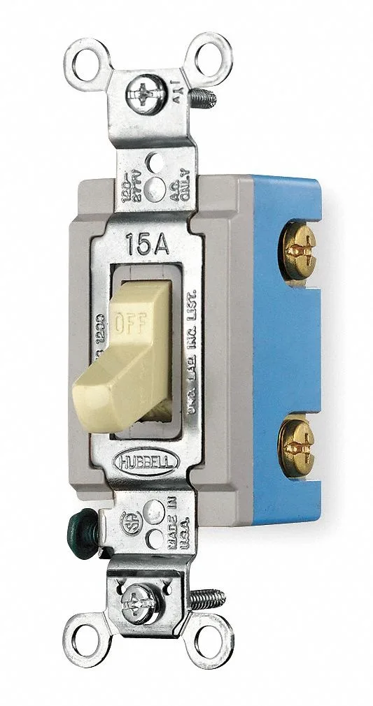 Hubbell Incorporated Hubbell Incorporated HBL1201I Ivory Toggle Light Switch — product photo