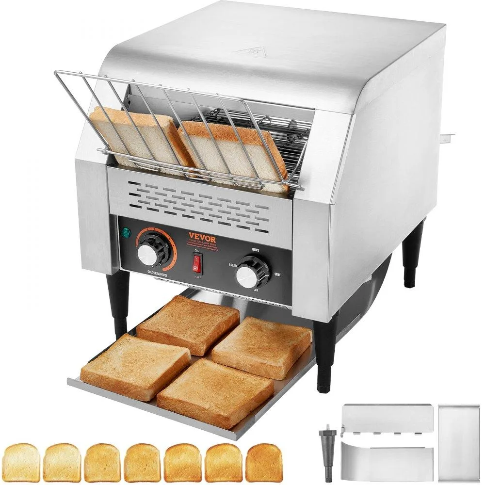 VEVOR VEVOR Commercial Conveyor Toaster 300 Slices/Hour 18.9 in Stainless Steel — product photo