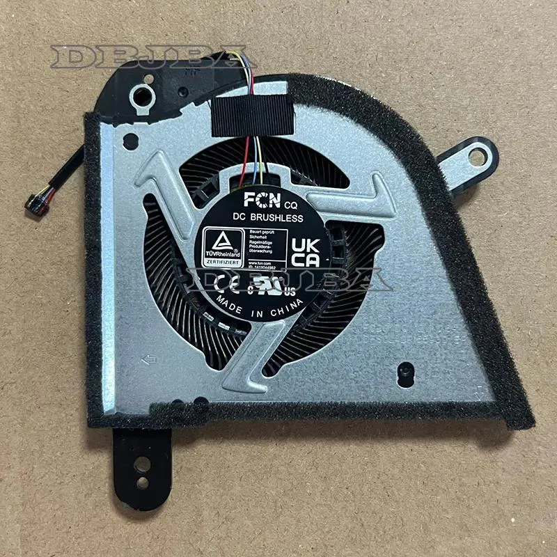 Small black laptop GPU cooling fan with wire connector