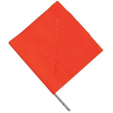 Value Brand Value Brand Handheld Warning Flag Orange 18x18 in — product photo