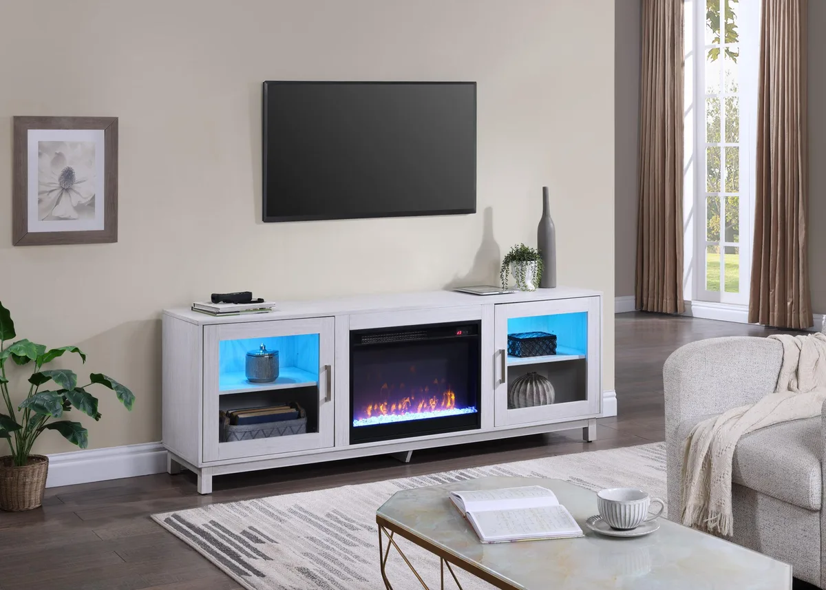 tuphen tuphen Summit 70" White Walnut Fireplace — product photo