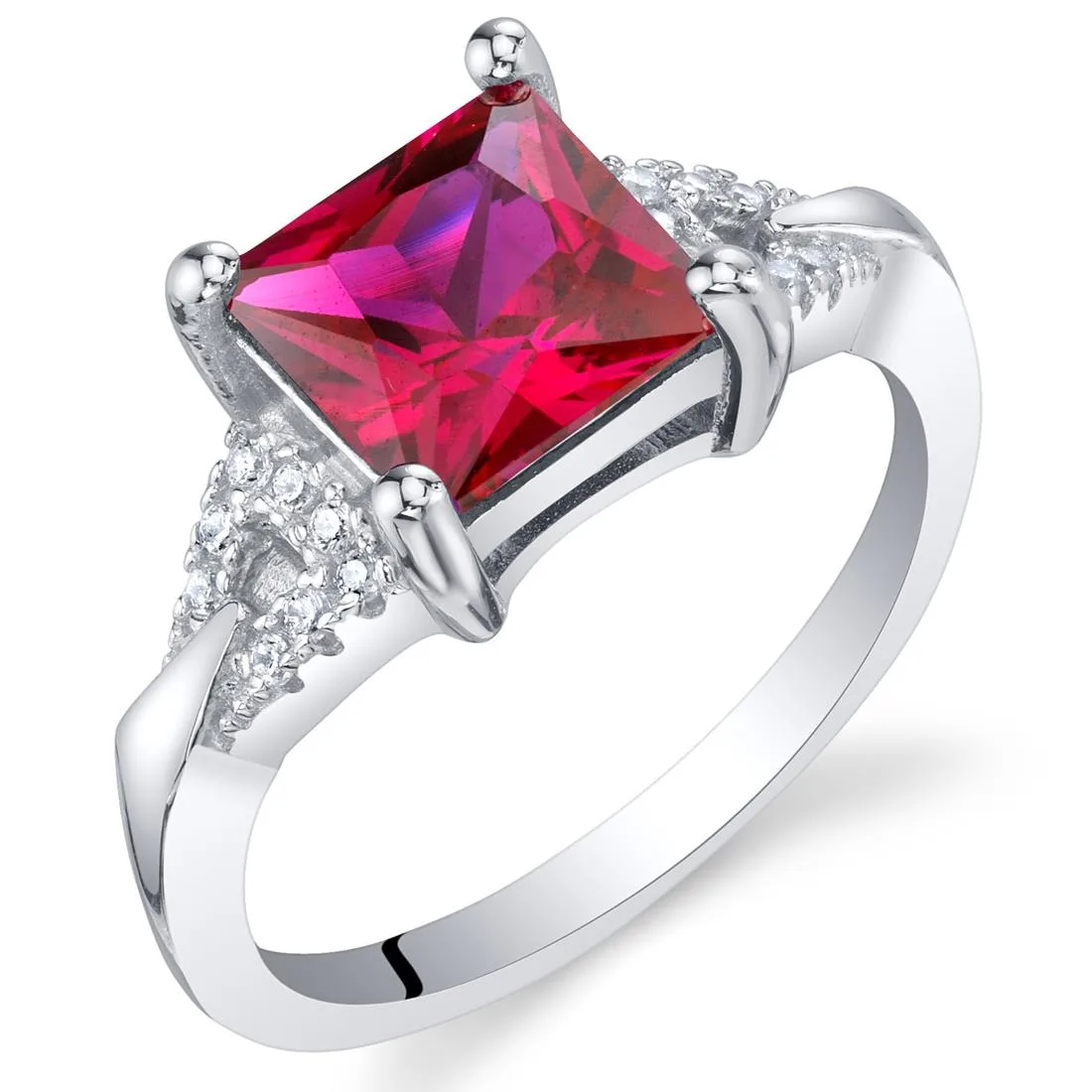 Oravo Oravo Created Ruby Sterling Silver Sweetheart Ring 925 — product photo